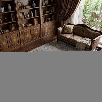 9' X 13' Gray and Beige Medallion Non Skid Area Rug