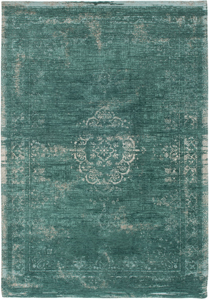 5' X 7' Gray and Green Medallion Non Skid Area Rug