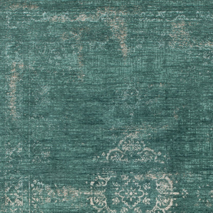 6' X 8' Gray and Green Medallion Non Skid Area Rug