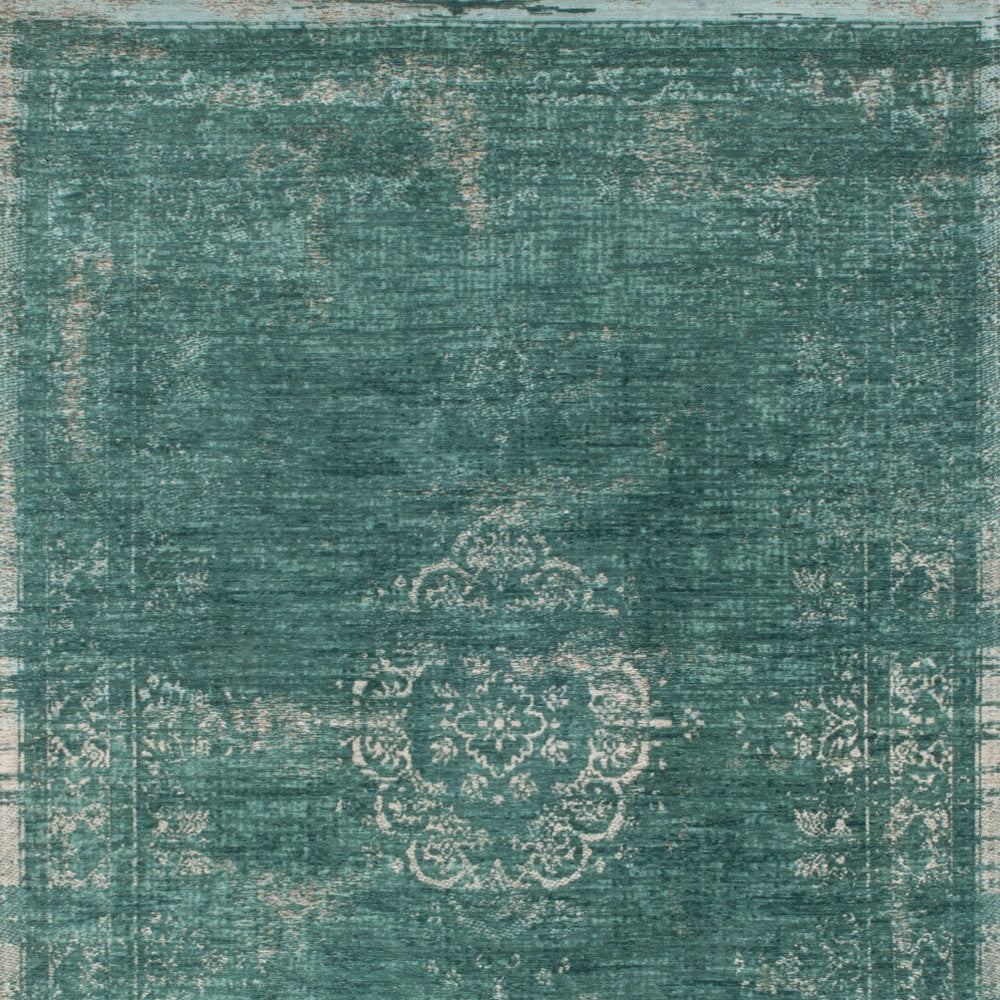 6' X 8' Gray and Green Medallion Non Skid Area Rug