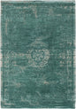 7' X 9' Gray and Green Medallion Non Skid Area Rug