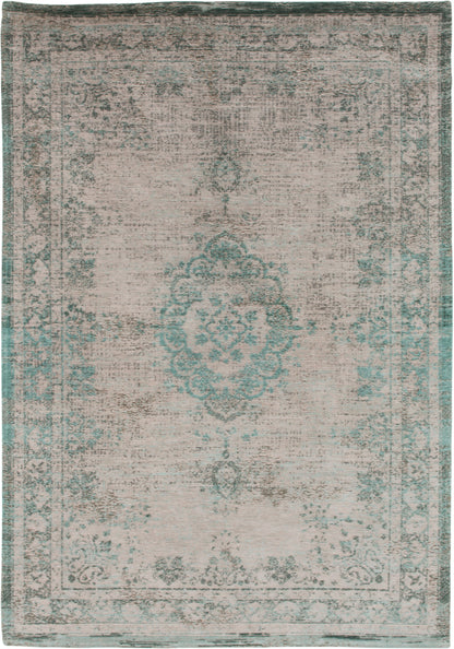 5' X 7' Gray and Green Medallion Non Skid Area Rug