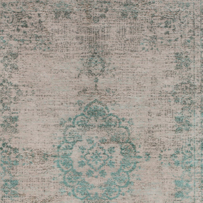 8' X 11' Gray and Green Medallion Non Skid Area Rug