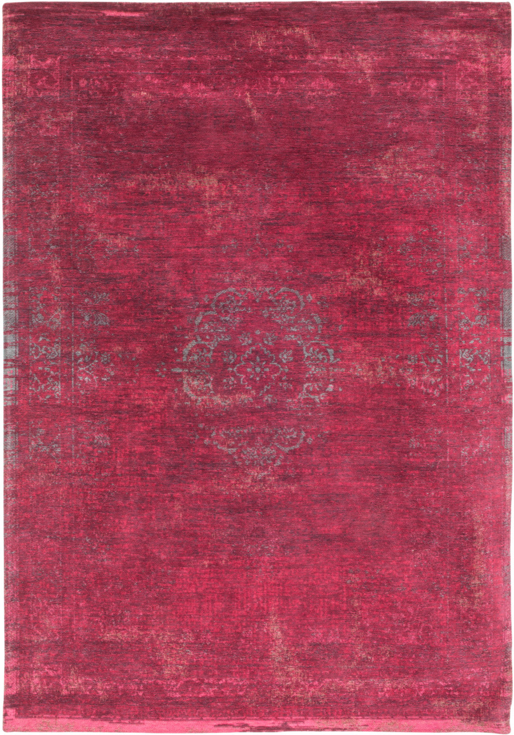 5' X 7' Gray and Pink Medallion Non Skid Area Rug