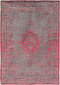 3' X 5' Gray and Pink Medallion Non Skid Area Rug