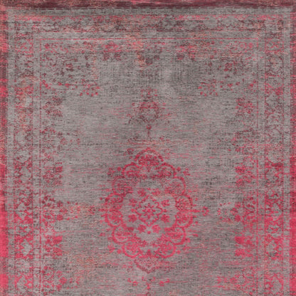 3' X 5' Gray and Pink Medallion Non Skid Area Rug