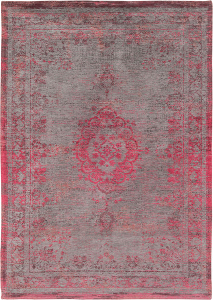 5' X 7' Gray and Pink Medallion Non Skid Area Rug