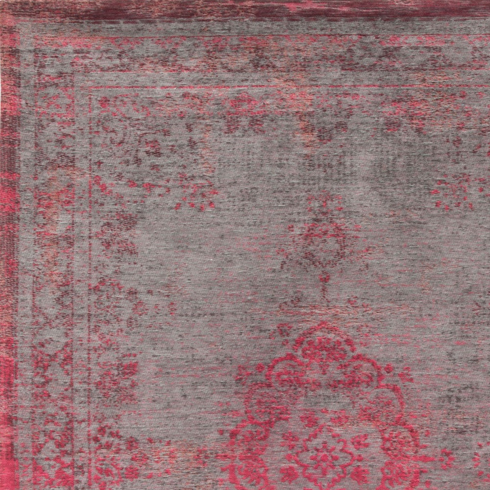 5' X 7' Gray and Pink Medallion Non Skid Area Rug