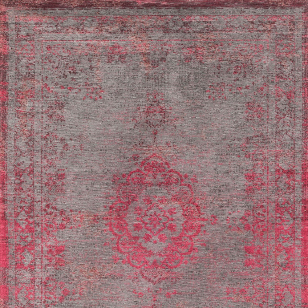 7' X 9' Gray and Pink Medallion Non Skid Area Rug