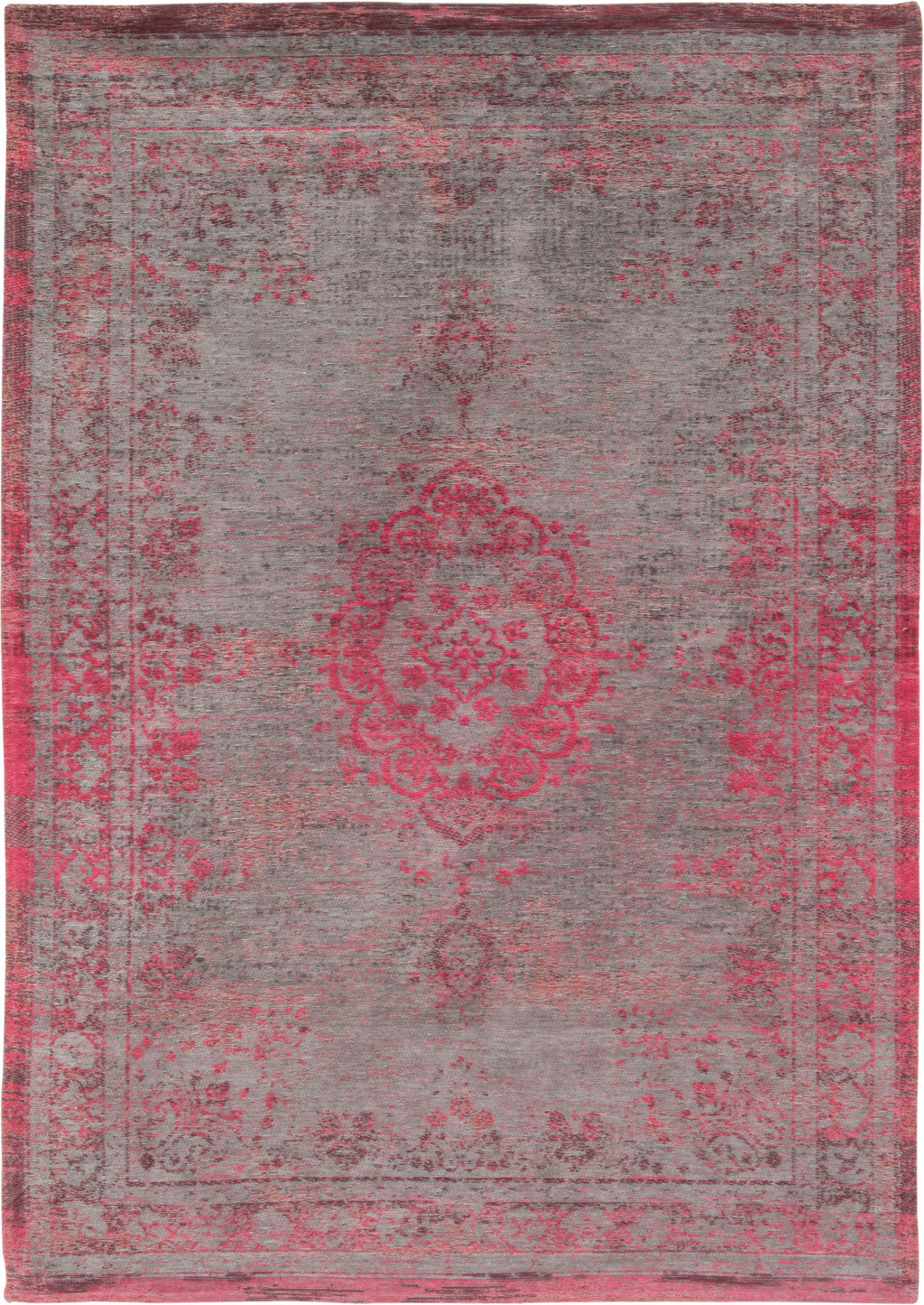 8' X 11' Gray and Pink Medallion Non Skid Area Rug