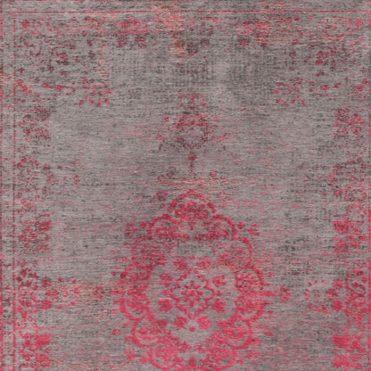 8' X 11' Gray and Pink Medallion Non Skid Area Rug