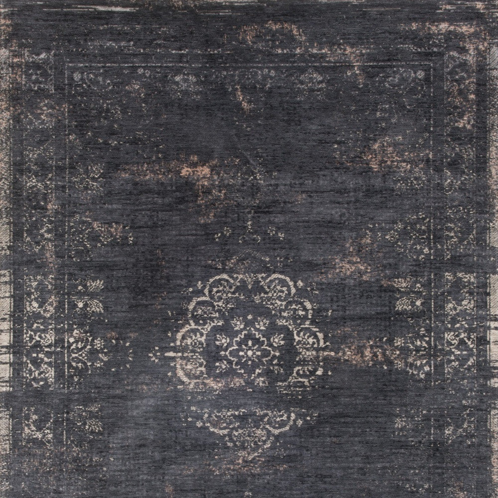 3' X 5' Gray and Black Medallion Non Skid Area Rug