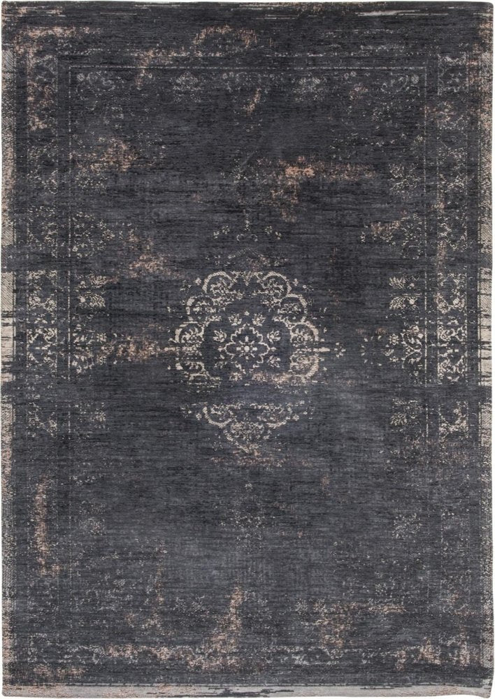 5' X 7' Gray and Black Medallion Non Skid Area Rug