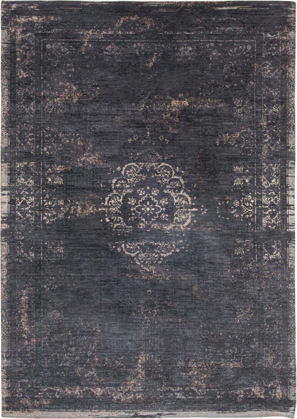 8' X 11' Gray and Black Medallion Non Skid Area Rug