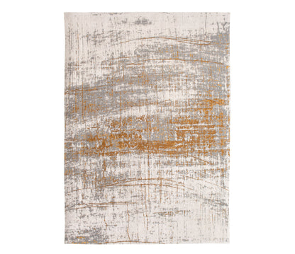 5' X 7' Gray and Gold Abstract Non Skid Area Rug