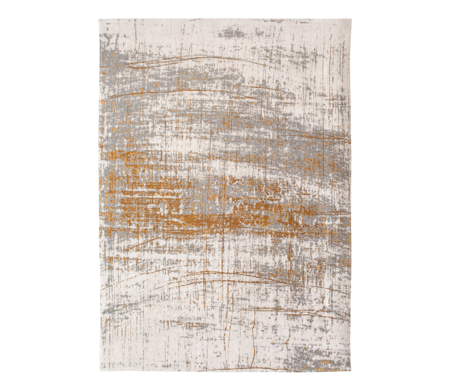 5' X 7' Gray and Gold Abstract Non Skid Area Rug