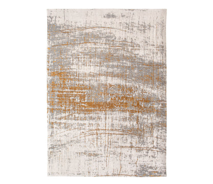 5' X 7' Gray and Gold Abstract Non Skid Area Rug