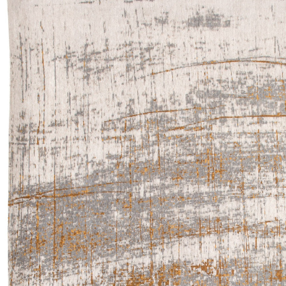 9' X 13' Gray and Gold Abstract Non Skid Area Rug