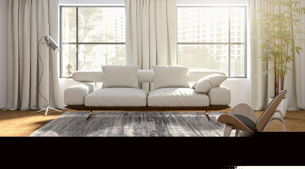 3' X 5' Gray and White Abstract Non Skid Area Rug