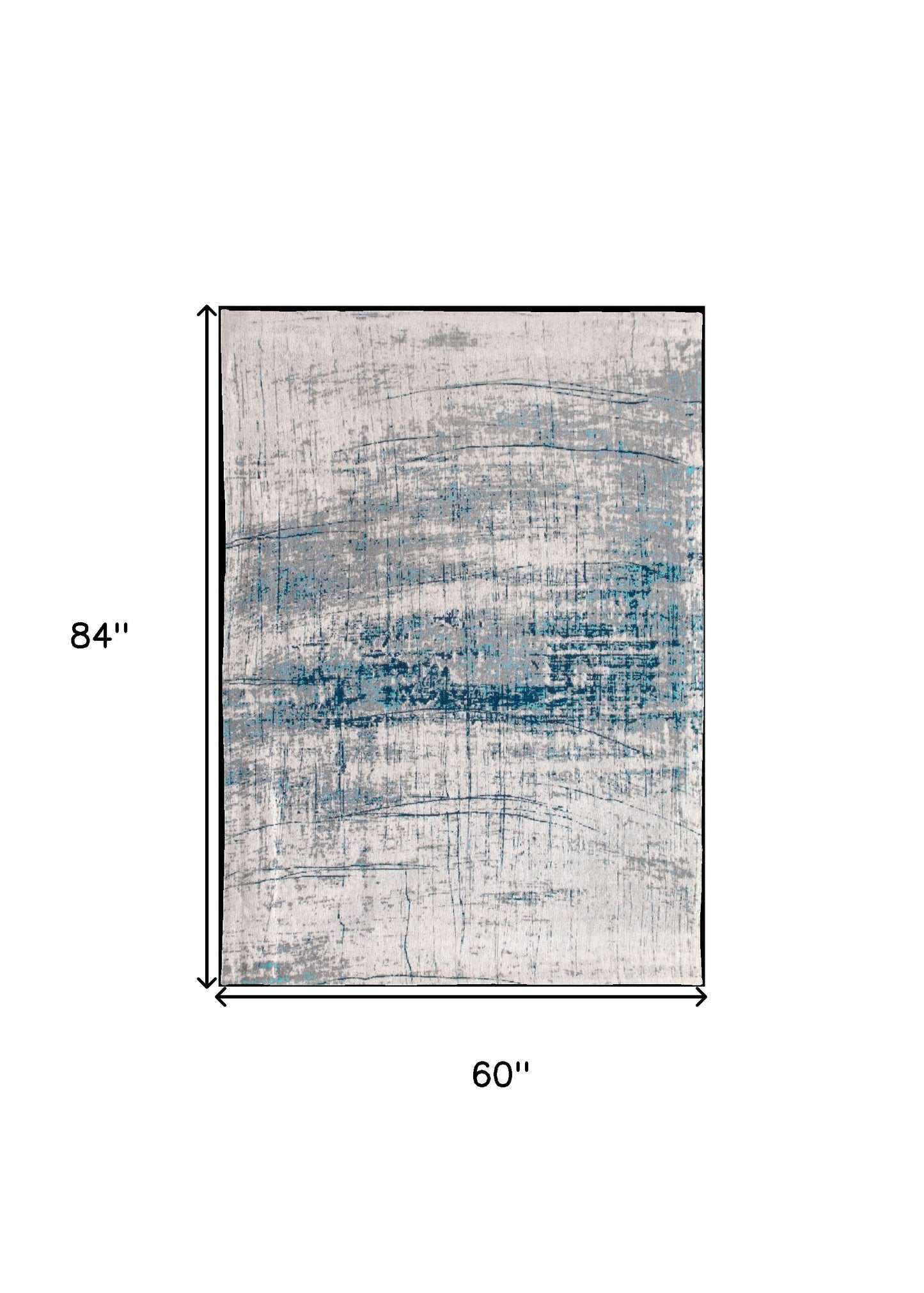 6' X 8' Blue and Gray Abstract Non Skid Area Rug