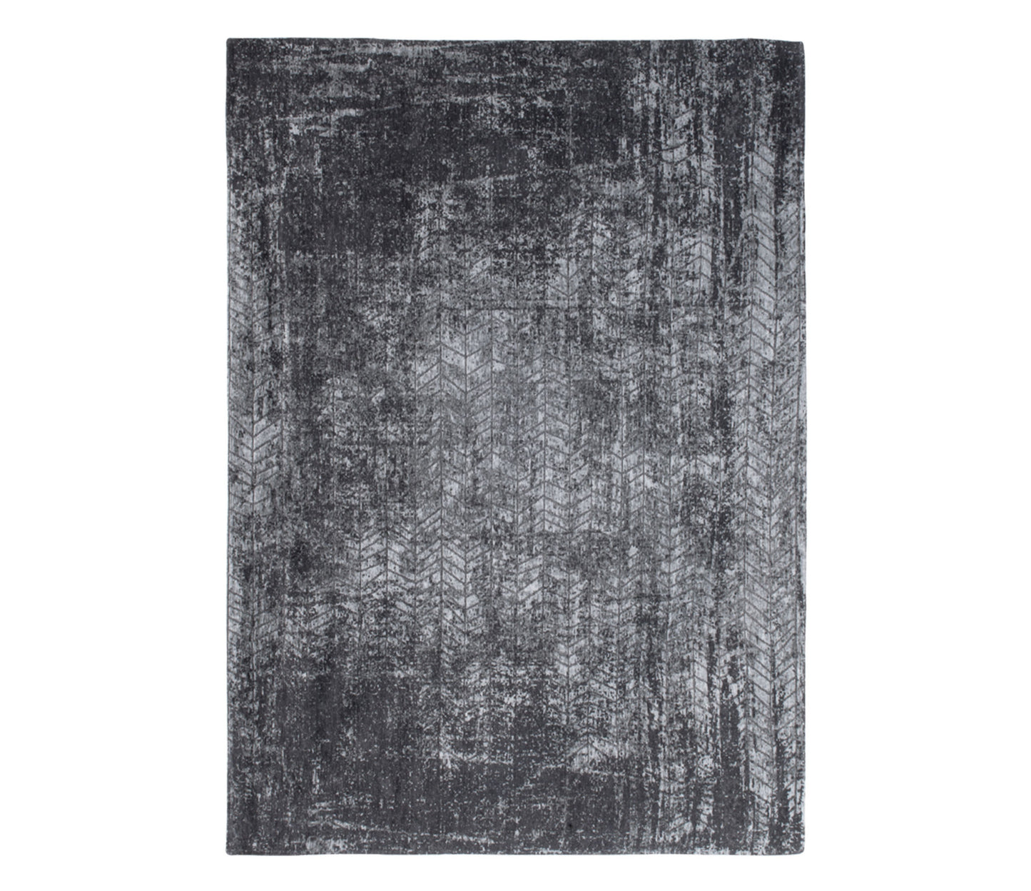 3' X 5' Black and Gray Chevron Non Skid Area Rug