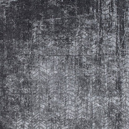 7' X 9' Black and Gray Chevron Non Skid Area Rug