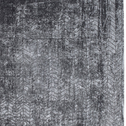 9' X 13' Black and Gray Chevron Non Skid Area Rug