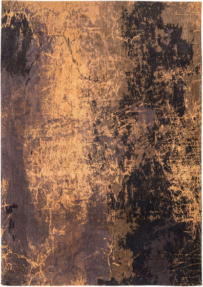 7' X 9' Yellow and Brown Abstract Non Skid Area Rug