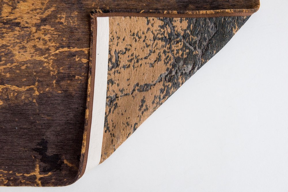 9' X 13' Yellow and Brown Abstract Non Skid Area Rug