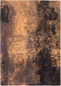 8' Yellow and Brown Round Abstract Non Skid Area Rug