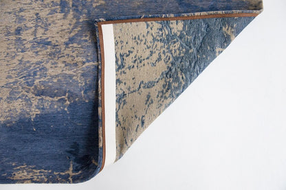 3' X 5' Blue and Gray Abstract Non Skid Area Rug