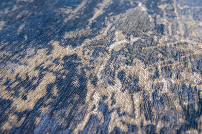 3' X 5' Blue and Gray Abstract Non Skid Area Rug