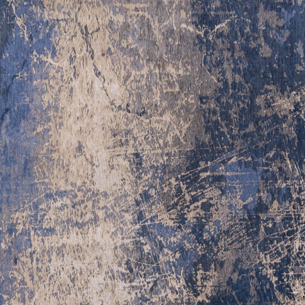 3' X 5' Blue and Gray Abstract Non Skid Area Rug