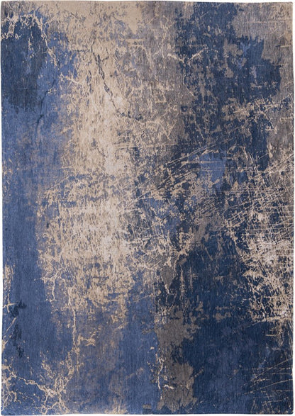 5' X 7' Blue and Gray Abstract Non Skid Area Rug