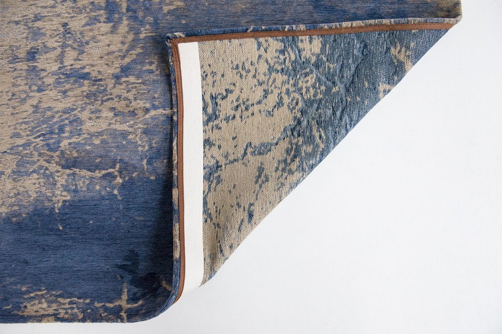 5' X 7' Blue and Gray Abstract Non Skid Area Rug