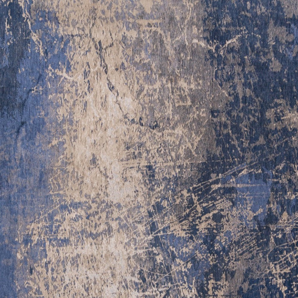 5' X 7' Blue and Gray Abstract Non Skid Area Rug