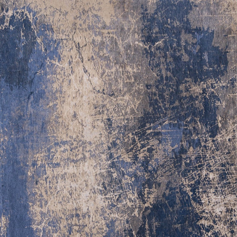 5' X 7' Blue and Gray Abstract Non Skid Area Rug