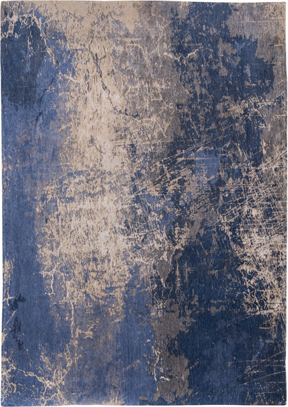 7' X 9' Blue and Gray Abstract Non Skid Area Rug