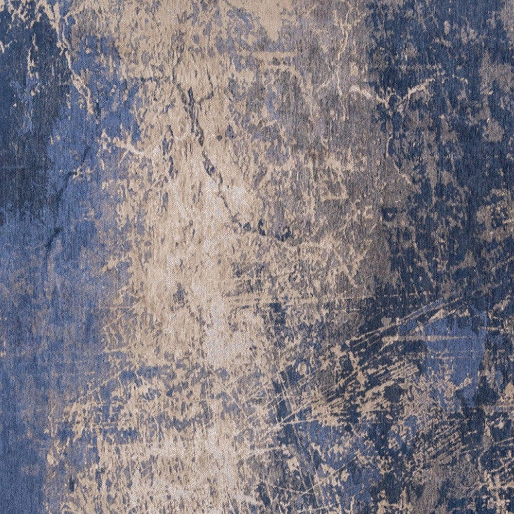 9' X 13' Blue and Gray Abstract Non Skid Area Rug