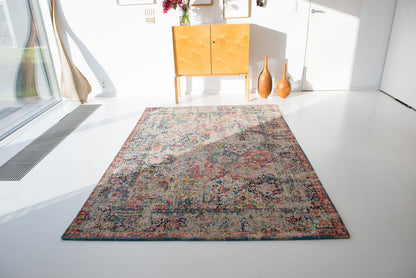 6' X 8' Red Oriental Non Skid Area Rug