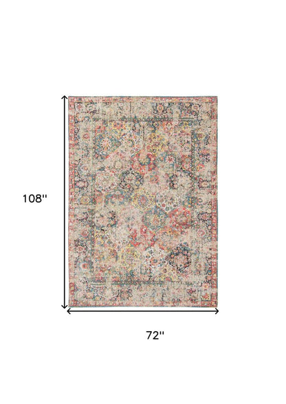 7' X 9' Red Oriental Non Skid Area Rug