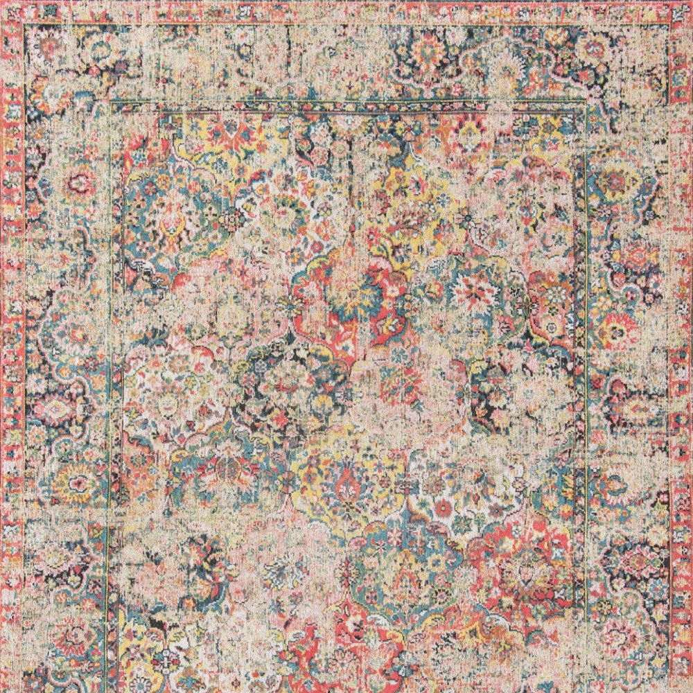 7' X 9' Red Oriental Non Skid Area Rug