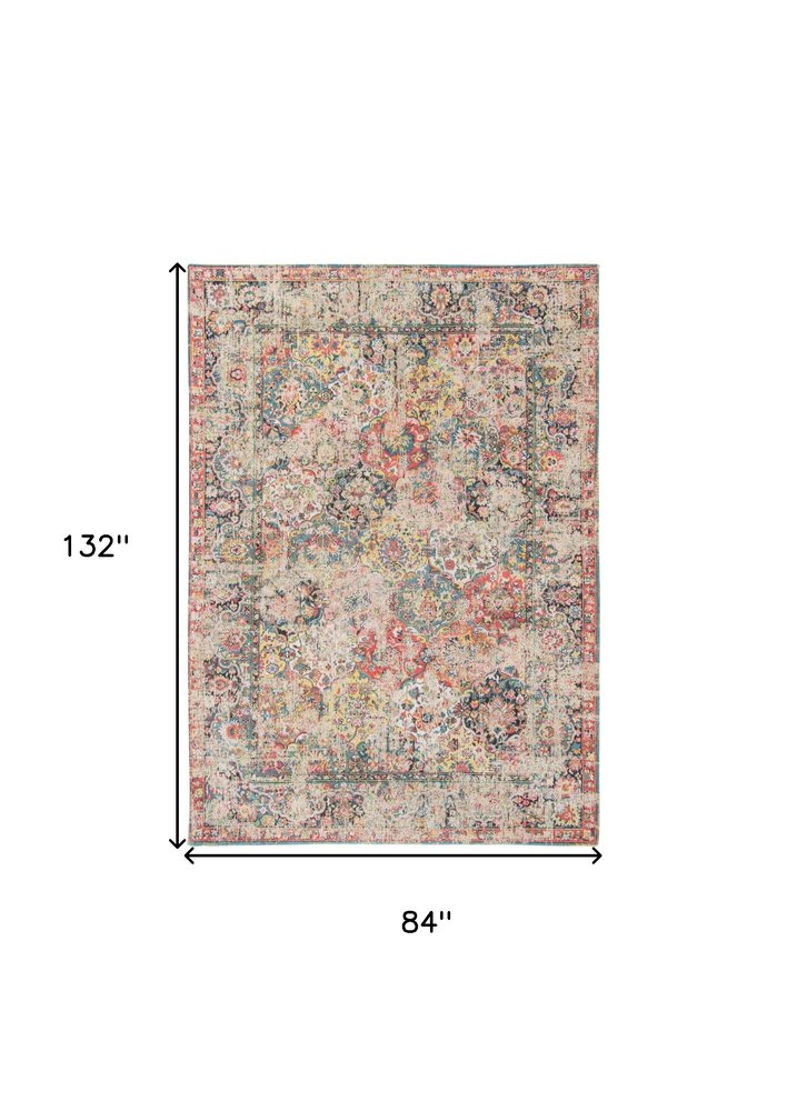 8' X 11' Red Oriental Non Skid Area Rug