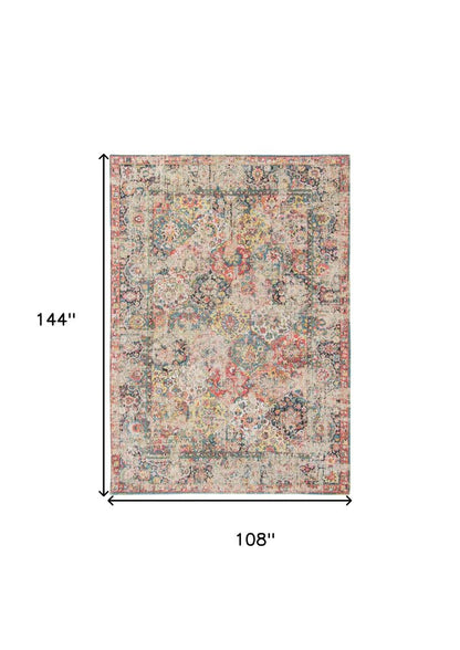 9' X 13' Red Oriental Non Skid Area Rug