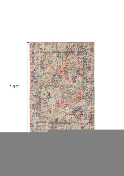 9' X 13' Red Oriental Non Skid Area Rug