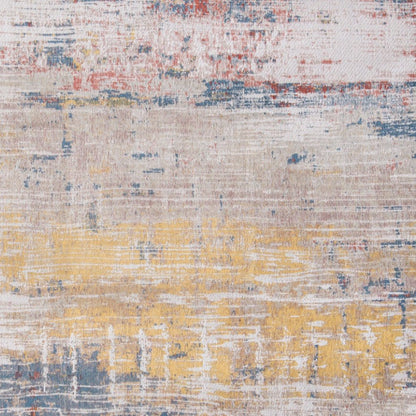 3' X 5' White Abstract Non Skid Area Rug