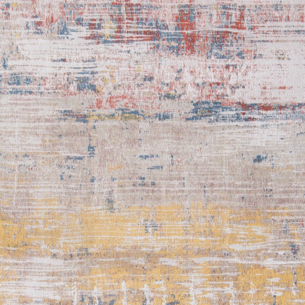 5' X 7' White Abstract Non Skid Area Rug