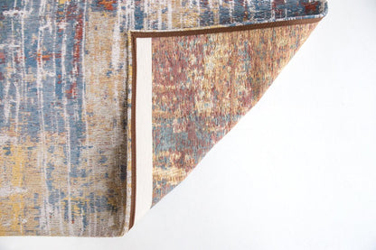 7' X 9' White Abstract Non Skid Area Rug