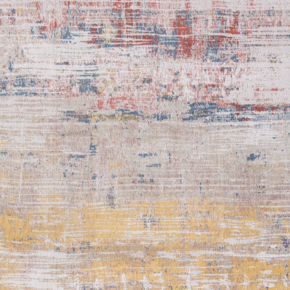 8' X 11' White Abstract Non Skid Area Rug