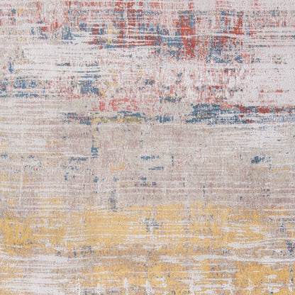 8' X 11' White Abstract Non Skid Area Rug